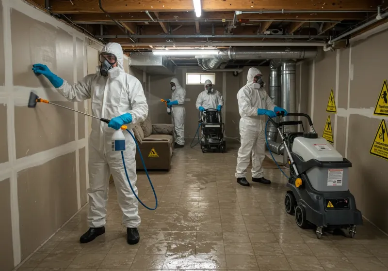 Basement Moisture Removal and Structural Drying process in Arkadelphia, AR